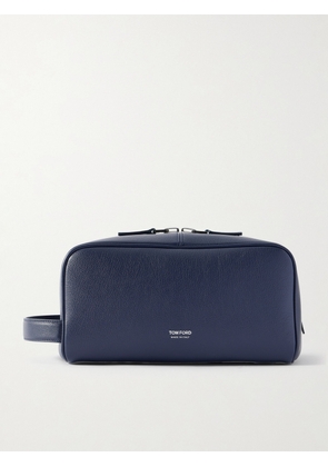 TOM FORD - Leather Wash Bag - Men - Blue