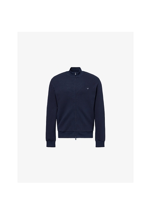 Mens Emporio Armani Piqué Relaxed-Fit Stretch-Cotton Blend Sweatshirt