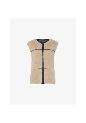 Womens Whistles Rowena Panelled Faux-Fur Waistcoat