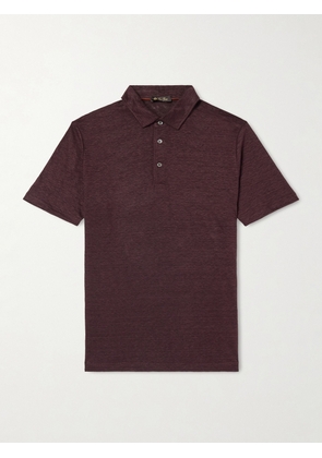 Loro Piana - Linen Polo Shirt - Men - Burgundy - S