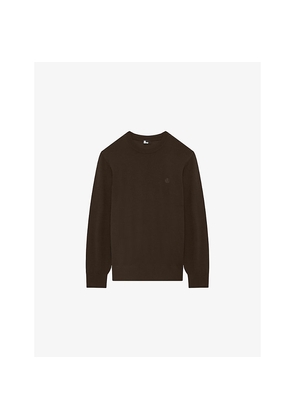Mens The Kooples Brand-Embroidered Relaxed-Fit Wool Jumper