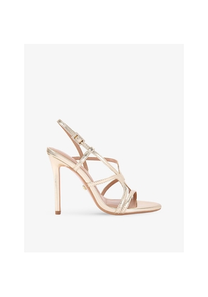Womens Carvela Viola Metallic Faux-Leather Heeled Sandals