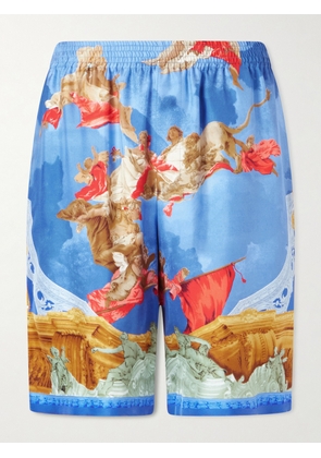 Versace - Affresco Printed Silk-Twill Shorts - Men - Blue - IT 46