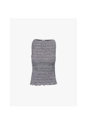 Womens Amy Lynn Sonya Gingham Cotton-Poplin Top