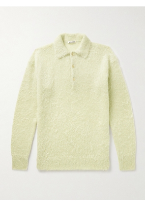 Auralee - Brushed Mohair and Wool-Blend Polo Sweater - Men - Yellow - 3