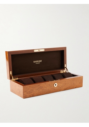 Rapport London - Heritage Lacquered Burr Walnut 5-Piece Watch Box - Men - Brown