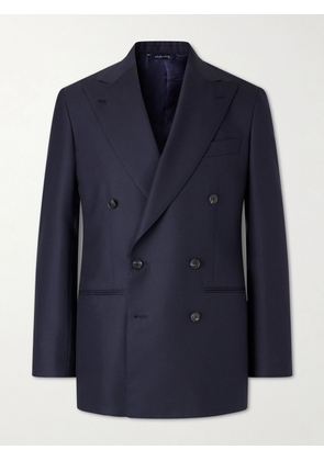 Saman Amel - Double-Breasted Wool Suit Jacket - Men - Blue - IT 48