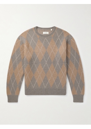 FRAME - Argyle Knitted Sweater - Men - Brown - S