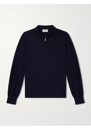 Officine Générale - Wool Half-Zip Polo Sweater - Men - Blue - XS