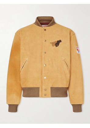 Cherry Los Angeles - Wrangler Logo-Appliquéd Embroidered Suede Jacket - Men - Brown - S