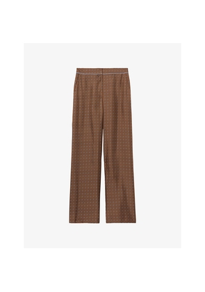 Womens Claudie Pierlot Printed Wide-Leg Woven Trousers