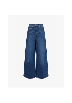 Womens Levis 728 High-Rise Wide-Leg Stretch-Denim Jeans
