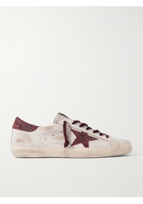Golden Goose - Super-Star Distressed Suede-Trimmed Leather Sneakers - Men - White - EU 39