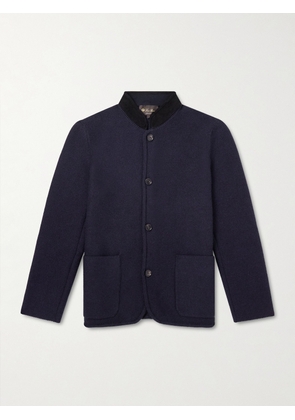 Loro Piana - Arola Suede-Trimmed Cashmere-Blend Jacket - Men - Blue - IT 46