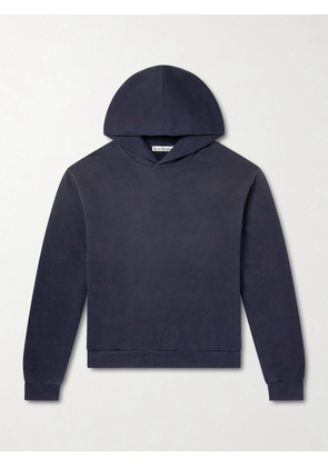 Acne Studios - Franziska Garment-Dyed Distressed Logo-Print Cotton-Blend Jersey Hoodie - Men - Black - XXS