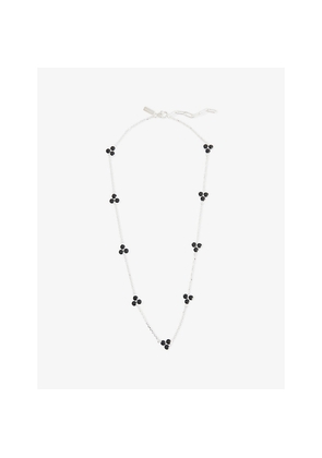 Mens Commonlines Link Onyx Sterling-Silver and Onyx Necklace