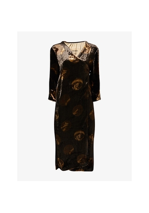 Womens Uma Wang Anthea Velvet Woven Midi Dress