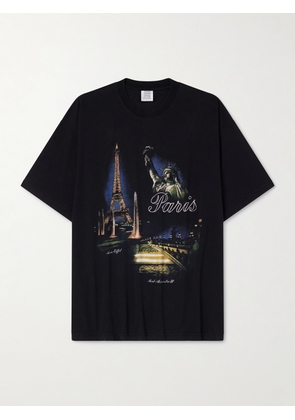 VETEMENTS - Paris Tourist Printed Cotton-Jersey T-Shirt - Men - Black - XS