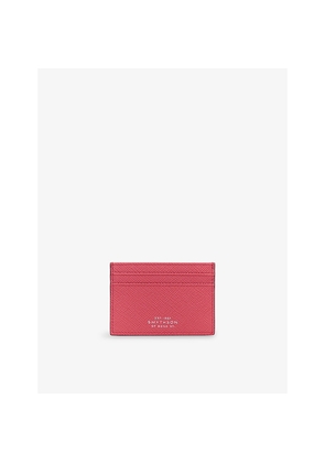 Womens Smythson Stars Panama Flat Leather Card Holder
