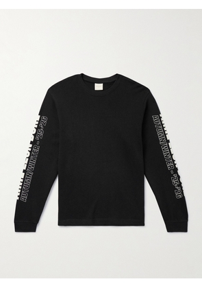 Aimé Leon Dore - Logo-Print Waffle-Knit Cotton T-Shirt - Men - Black - XS