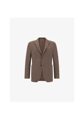 Mens Boggi Milano Micro-Texture Cotton-Wool Blend Jersey Blazer