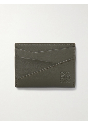 LOEWE - Puzzle Logo-Debossed Leather Cardholder - Men - Green