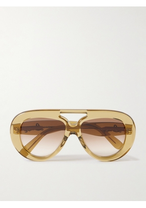 LOEWE - Curvy Aviator-Style Acetate Sunglasses - Men - Yellow