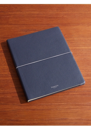 Serapian - Large Logo-Print Full-Grain Cachemire Leather Notebook - Men - Blue
