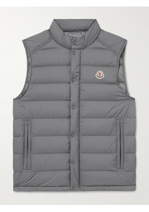Moncler - Barthe Logo-Appliquéd Quilted Nylon Down Gilet - Men - Gray - 1