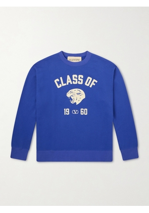 Valentino Garavani - Logo-Print Cotton-Jersey Sweatshirt - Men - Blue - XS