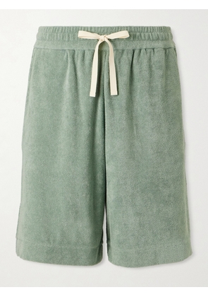 Jil Sander - Straight-Leg Cotton-Terry Drawstring Shorts - Men - Green - S