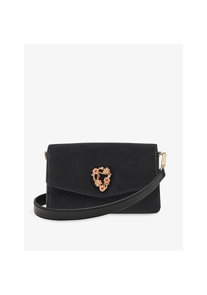 Womens Aspinal Of London Eliza Velvet Clutch Bag