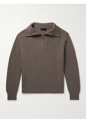 Nili Lotan - Heston Ribbed Cashmere Half-Zip Sweater - Men - Green - S