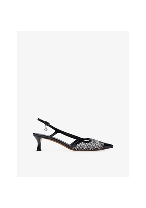 Womens Maje Rhinestone Mesh Courts