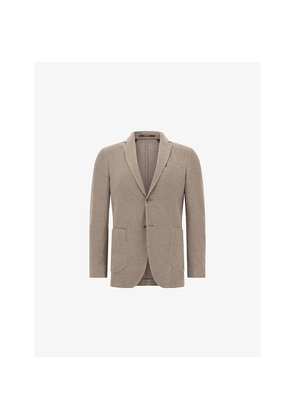 Mens Boggi Milano Micro-Texture Cotton-Wool Blend Jersey Blazer