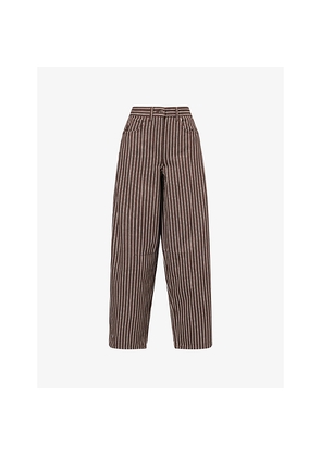 Womens Me And Em Extreme Seam Striped Cotton-Blend Trousers