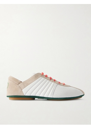 Valentino Garavani - Suede-Trimmed Perforated Leather Sneakers - Men - White - EU 40