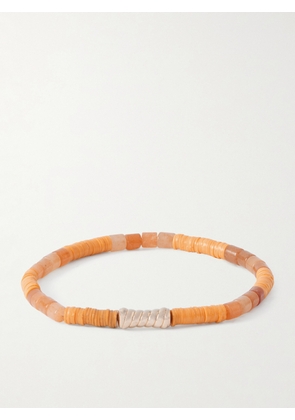 Luis Morais - 14-Karat Gold Orange Aventurine Beaded Bracelet - Men - Orange