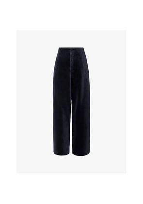 Womens Soeur Celestin Straight-Leg High-Rise Velvet Trousers