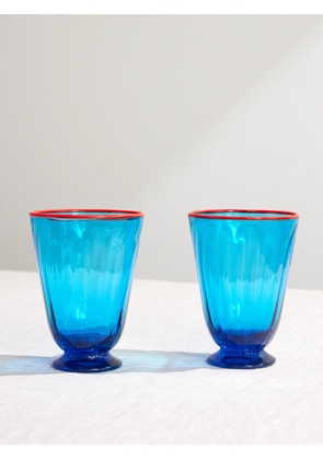 La DoubleJ - Rainbow Set of Two Murano Glasses - Men - Blue