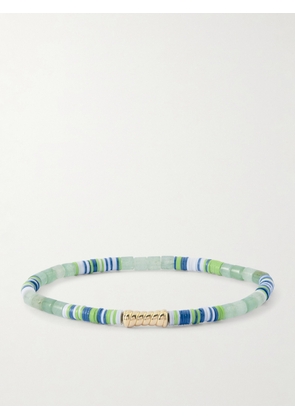 Luis Morais - 14-Karat Gold Green Aventurine Beaded Bracelet - Men - Green