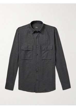 Brioni - Cotton and Cashmere-Blend Shirt - Men - Black - XS
