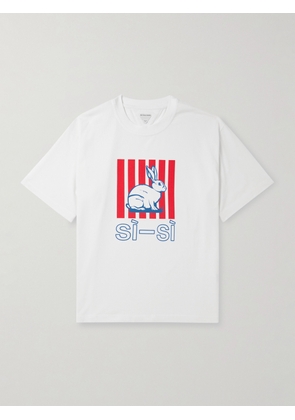 Bottega Veneta - Oversized Printed Cotton-Jersey T-Shirt - Men - White - M