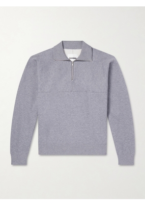 Jil Sander - Cotton-Jersey Half-Zip Sweatshirt - Men - Gray - S
