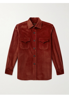 Rubinacci - Rube Cotton-Corduroy Overshirt - Men - Burgundy - S