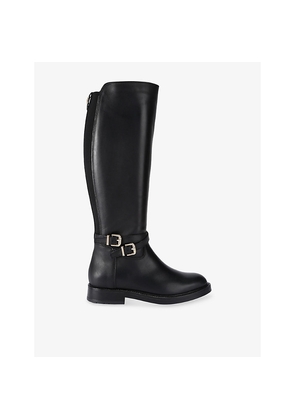 Womens Carvela Posa Leather Flat Knee-High Boots