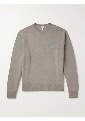 LOEWE - Anagram Logo-Embroidered Wool Sweater - Men - Gray - S