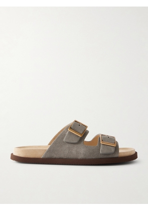 Brunello Cucinelli - Buckled Suede Sandals - Men - Gray - EU 40