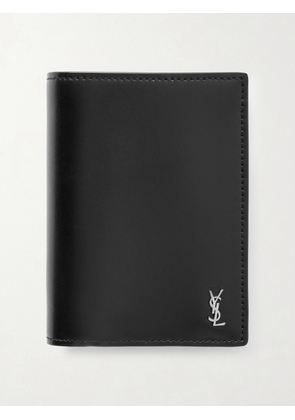 SAINT LAURENT - Leather Trifold Wallet - Men - Black
