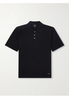 A.P.C. - Logo-Intarsia Cotton Polo Shirt - Men - Black - S